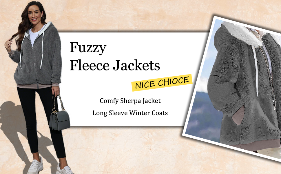 Fuzzy Fleece Jacket Women Fluffy Plus Size Faux Fur Coats