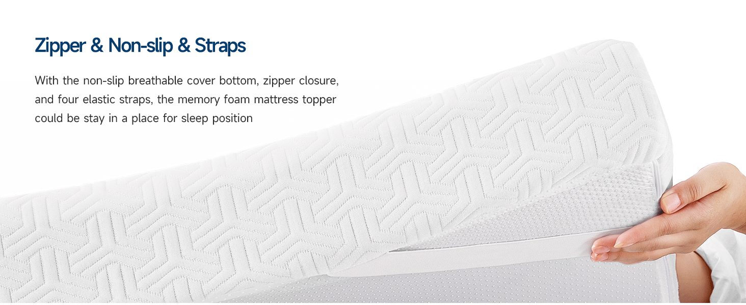 3 Inch Twin XL Mattress Topper, 3Zone Firm Supportive Foam