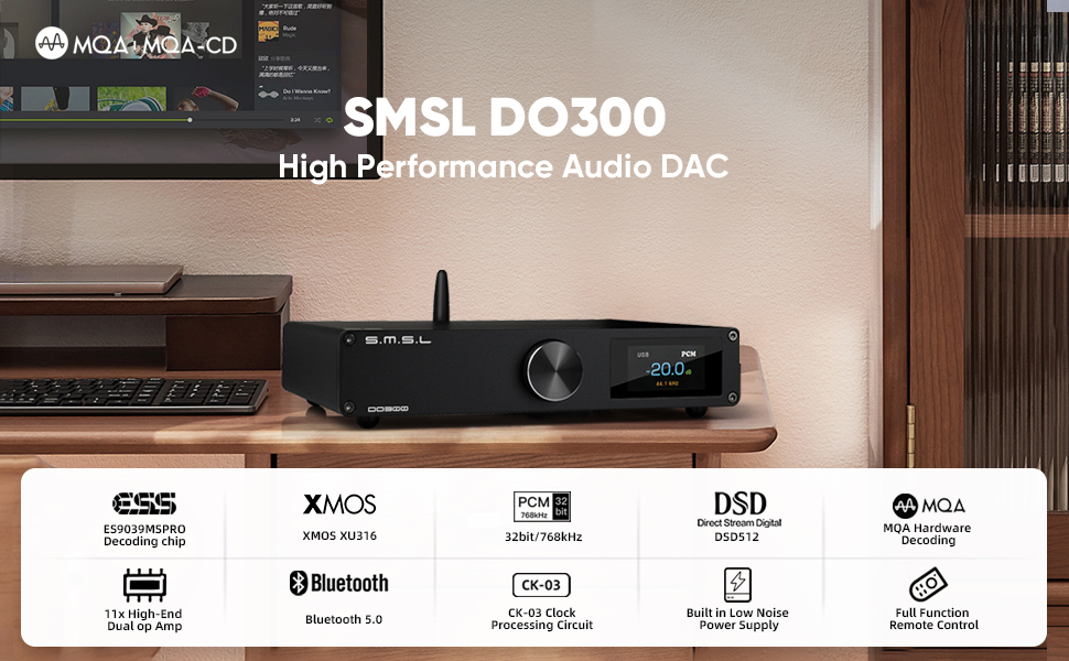 Amazon.co.jp: SMSL DO300 MQA DAC ES9039MSPRO XU316 DSD512