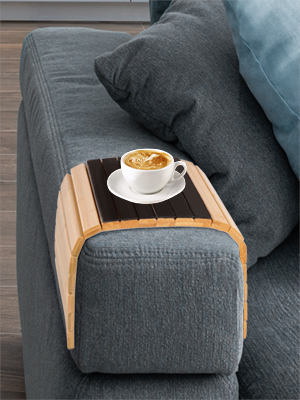 ONVAYA Tablett Sofatablett aus Holz, Bambus Couch-Tablett