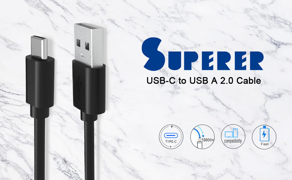 Superer 10FT USB Type C Charging Cable Wire Fit for PS5 Controller, Xbox Series X