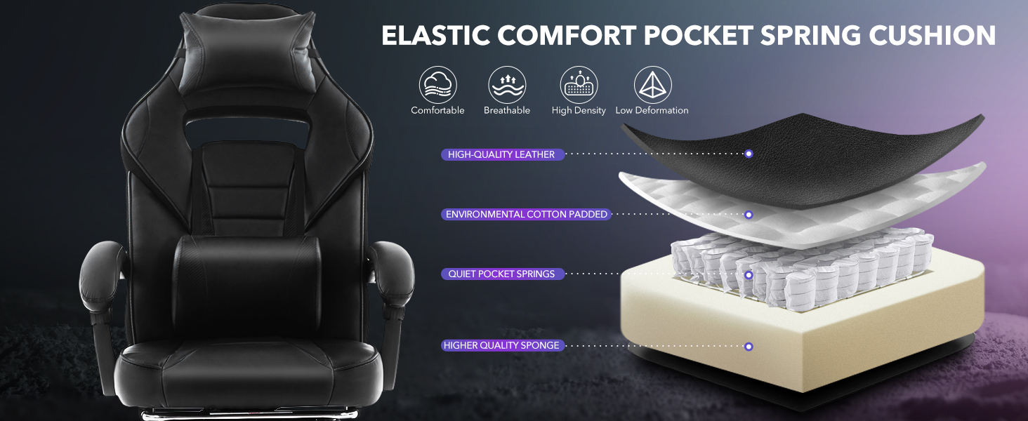 computer Office Chair with Spring Cushion