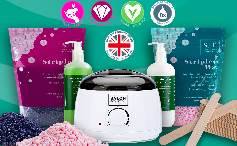 Salon Evolution Professional Stripless Hair Removal Waxing Kit with Wax