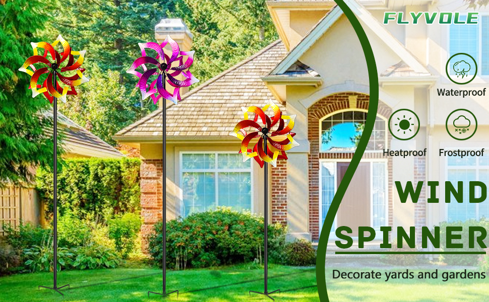 FLYVOLE Outdoor Wind Spinners, Large Wind Spinner for Yard