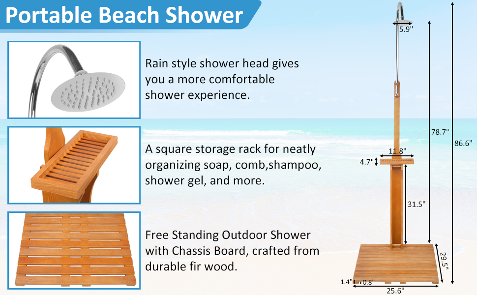 Wood Outside Shower