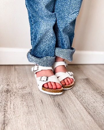 girls white sandals