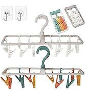 YOUOWO Clothes Drying Racks 2 Pack Grey Colour Folding Portable Underwear Hangers with Colour 12 ...