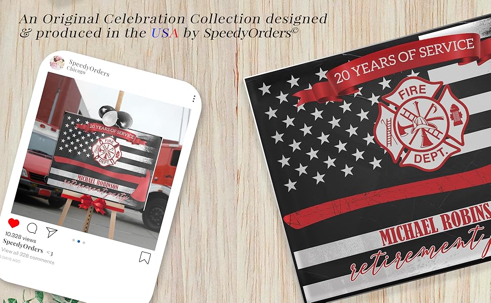 Amazon.com: Fire Department Retirement Banner, Retirement Party ...