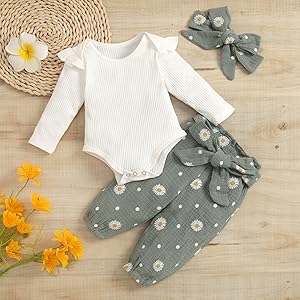 baby girl clothes 18-24 months fall winter onesies long sleeve white onesies clothing pants set