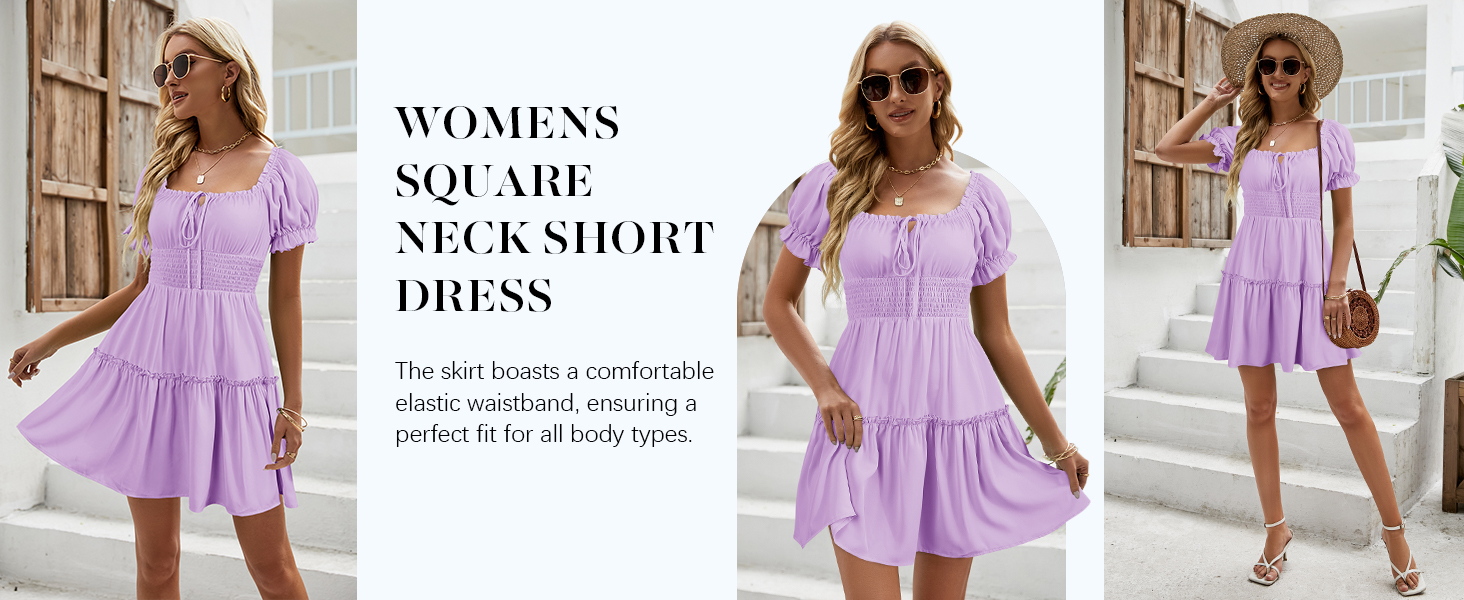 Heysolo Womens Boho Floral Smocked Dress
