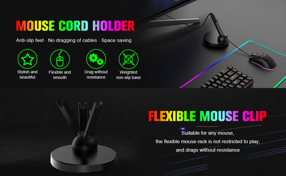 Mechanical Gaming Keyboard and Mouse and Mouse Bungee Cable