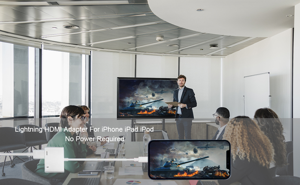 [MFi Certified] Lightning to HDMI Adapter for iPhone to TV,iPhone HDMI