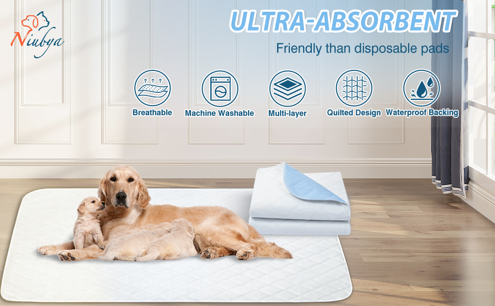 Washable Pee Pads for Dogs Reusable Puppy Pads Pet