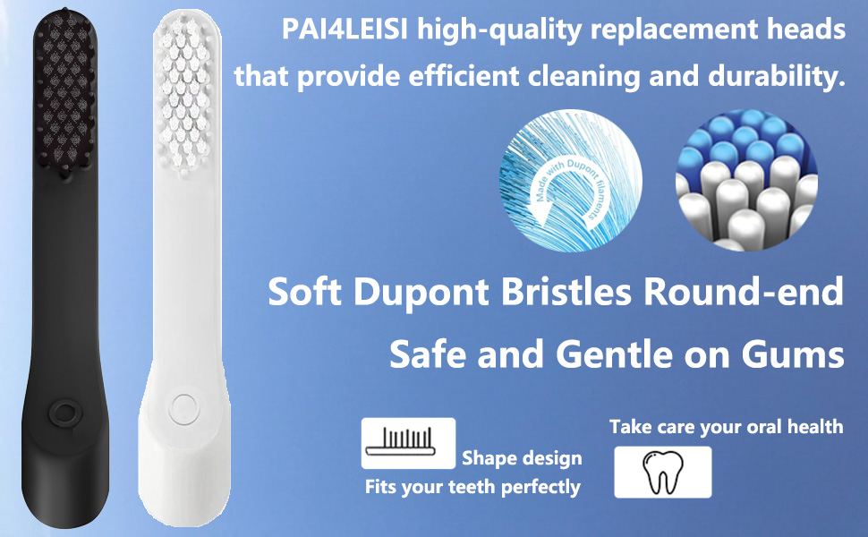 4Pack Black Toothbrush Replacement Heads Compatible with