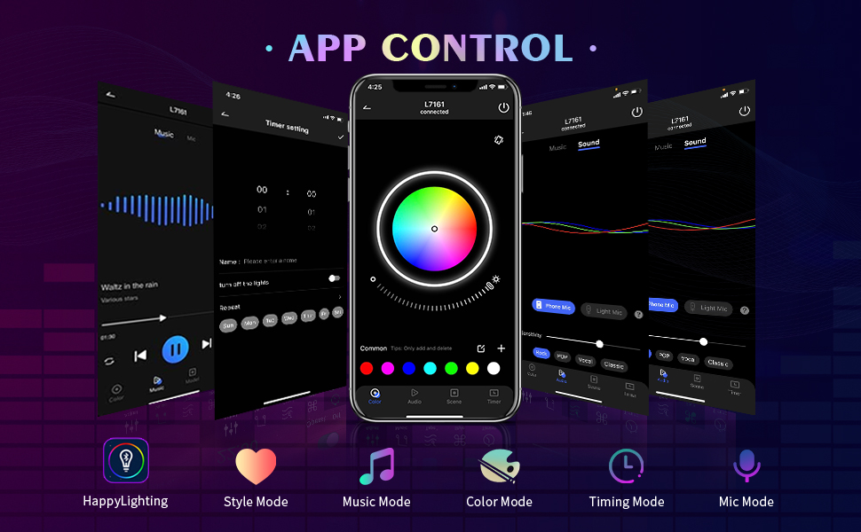 KIKO LED Light Strips, 100ft RGB Led Lights for Bedroom, Music Sync