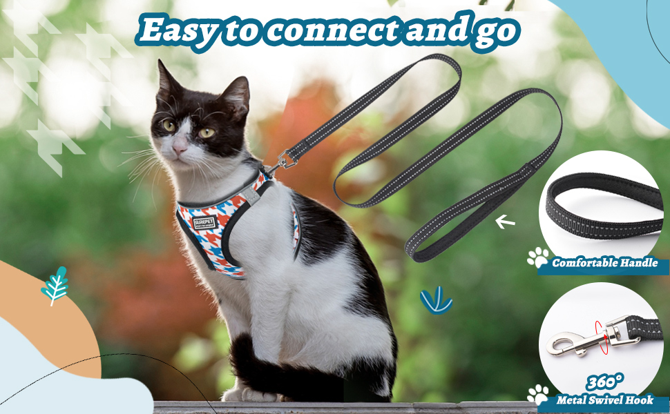 SALFSE pattern cat harness and leash xxs xs s red