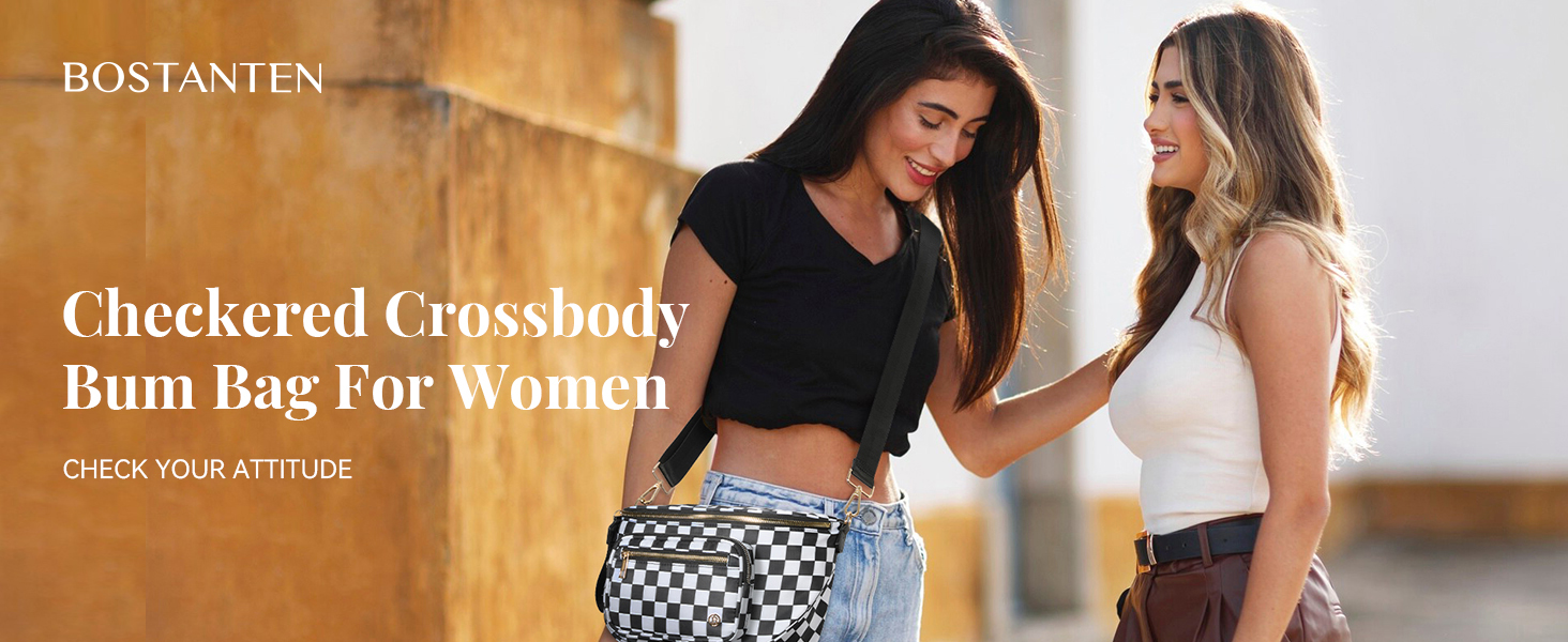 checkered crossbody bag
