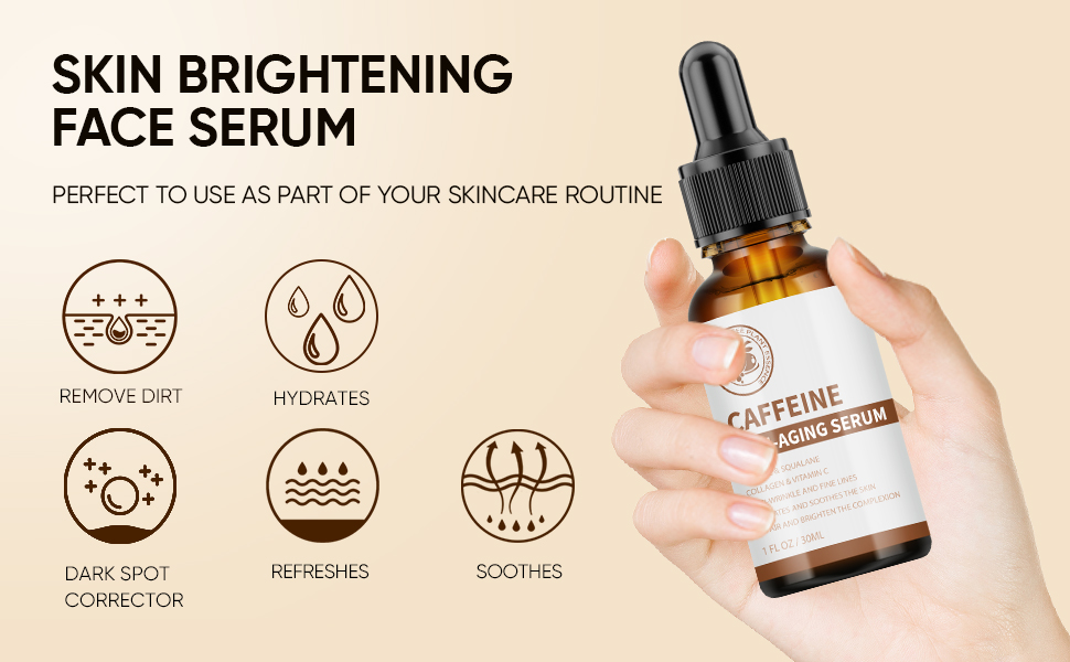 Caffeine Face Serum & Under Eye Serum, AntiAging Face