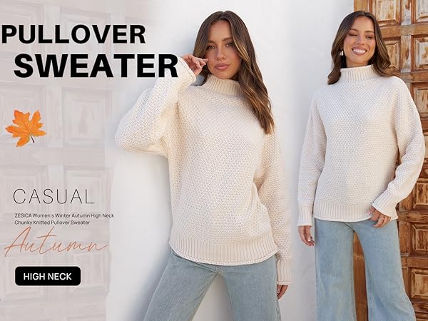 トップス foufou silk wool turtleneck pullover ZESICA Women's Turtleneck Batwing Sleeve Loose Oversized