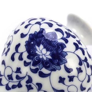 Amazon.com: 小陶瓷花瓶3 件組,青花瓷花瓶組,藝術Fambe 釉瓷花瓶