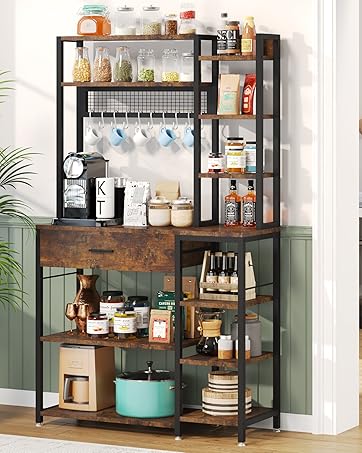 Amazon.com - Tribesigns Baker's Rack with Drawer, 70.9 inch Kitchen ...