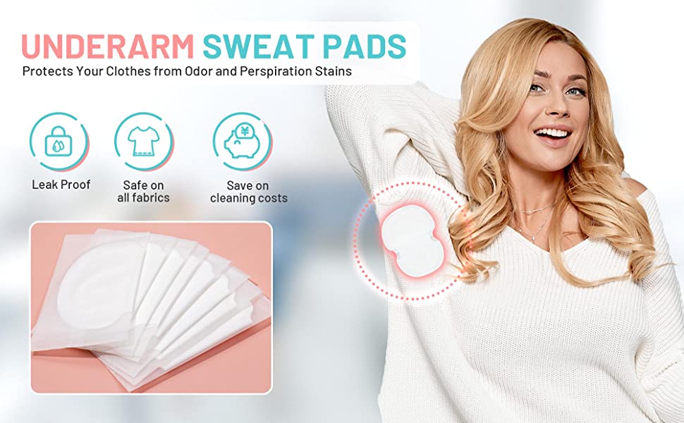 Barakath Underarms Sweat Pads Disposable Highly Absorbent Sweat Pads Cotton Anti Allergic, Anti