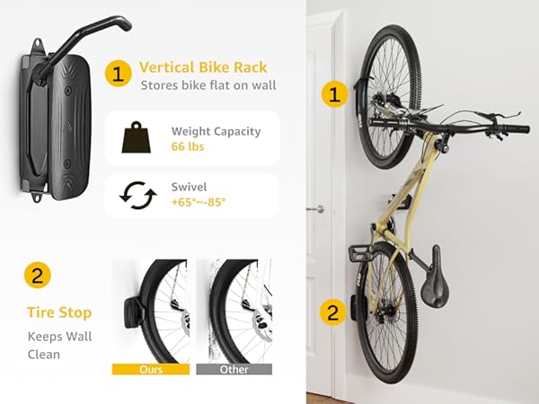 Amazon.com: monTEK Swivel Bike Wall Mount, Bike Hangers for