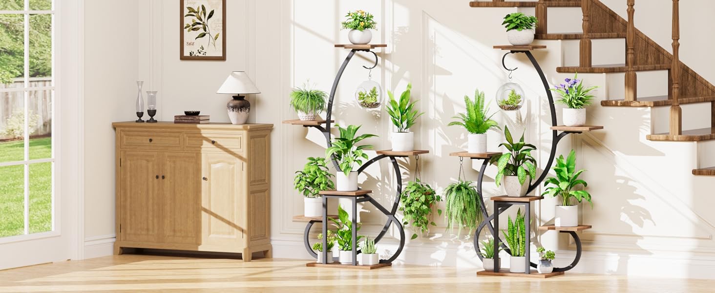 plant stand indoor with grow lights