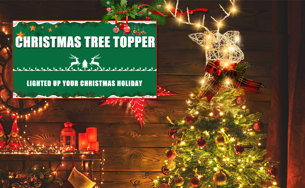 OHOBABY Christmas Tree Topper 9.8 inch LED Lighted