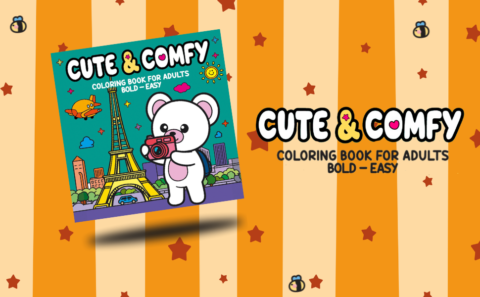 Cute & Comfy Coloring Book for Adults - Bold Easy - Livro de Colorir