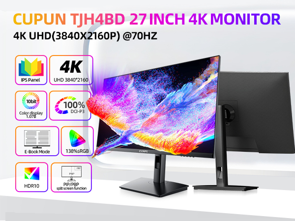 ピ*ಣ様 CUNPU 27インチ 4Kモニター70Hz DP×2/HDMI×2 Amazon.com: CUNPU 27 Inch 4K 70Hz Monitor, UHD (3840 * 2160