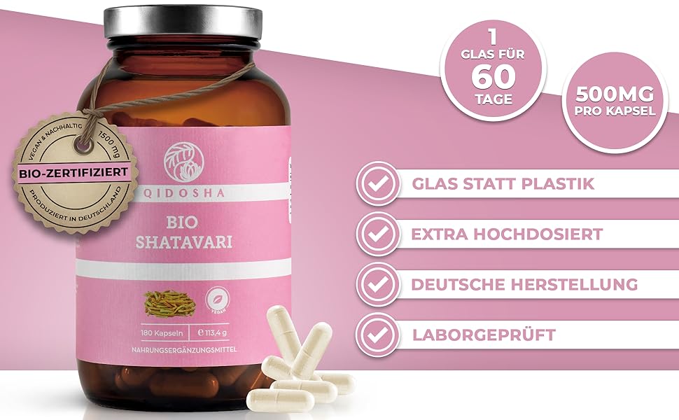 Bio Shatavari Kapseln hochdosiert