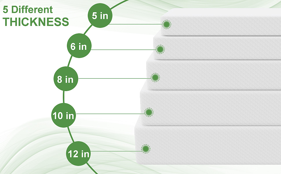 Queen Mattresses, 5/6/8/10/12 Inch Medium Firm Queen