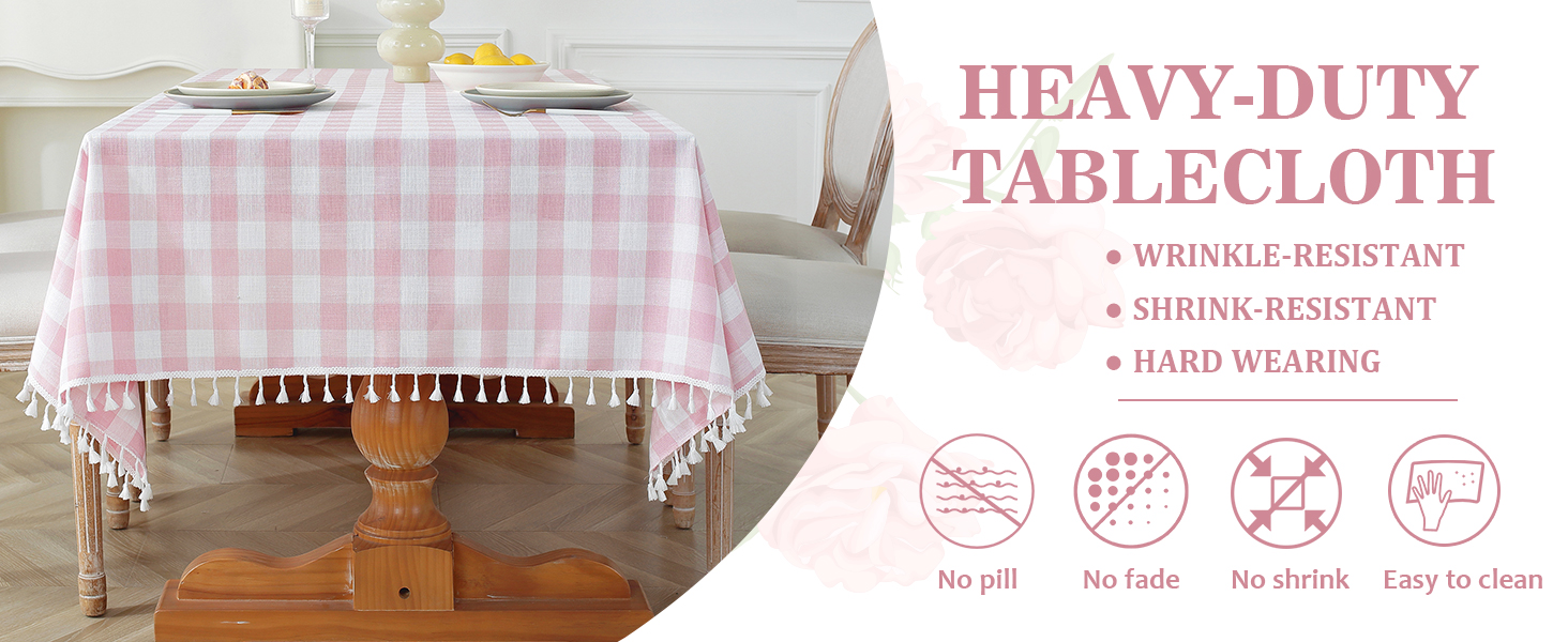 pink tablecloth