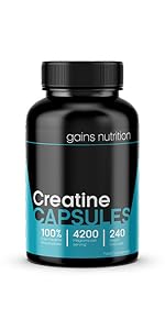 Creatine Monohydrate Capsules - 4200mg per serving - 40 Days Supply