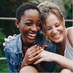 two friends laughing 