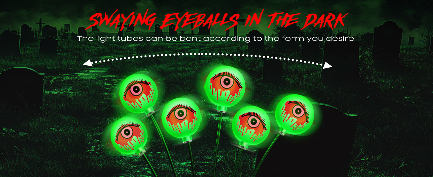 halloween outdoor lighting 6pack 36 leds solar eyeball lights swaying firefly for yard pathway lawn