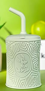 kangookid silicone cup with built in straw and hermetic lid boho