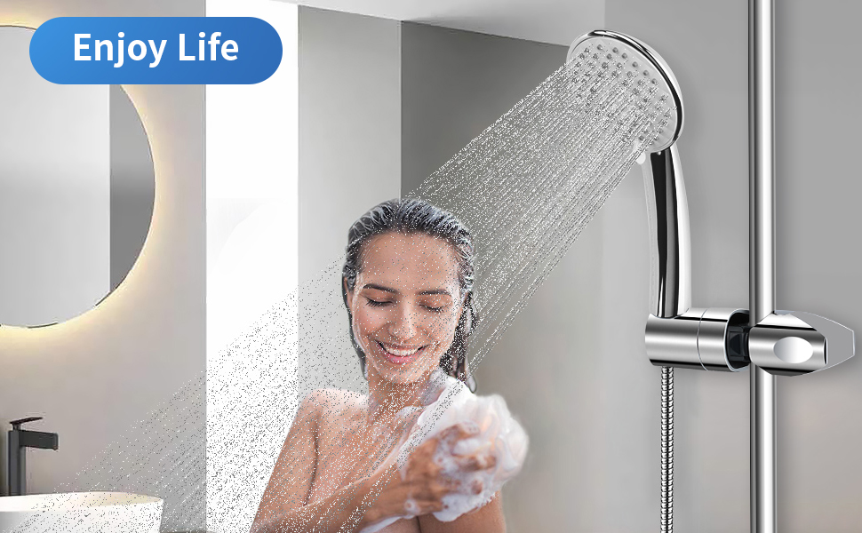 Shower Head Holder, Joyoldelf 1825 MM Clamp Shower Holder Bracket