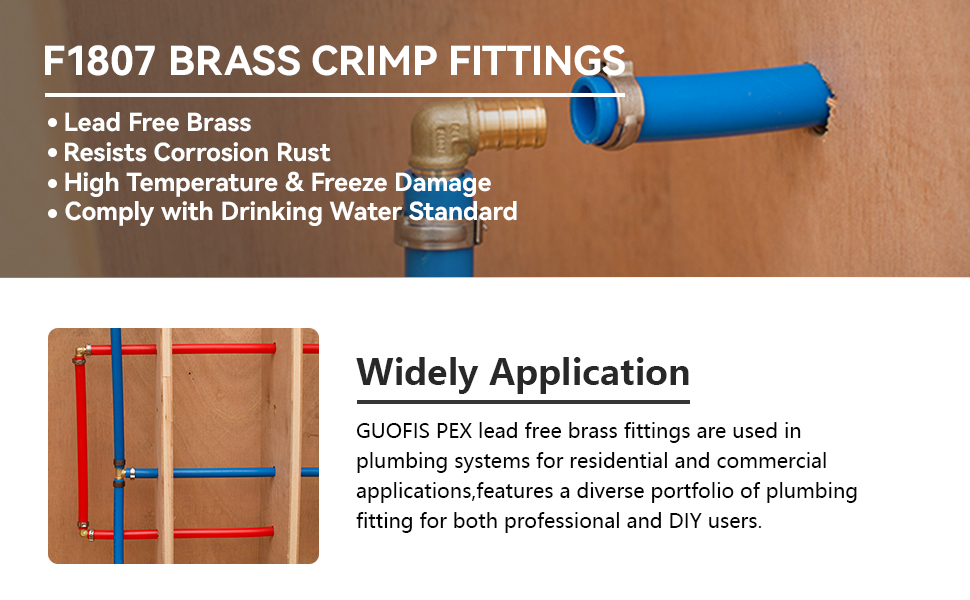 GUOFIS (Pack of 10) 1/2 x 1/2 Inch PEX Female Sweat Adapter