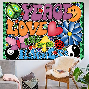 Amazon.com: F-FUN SOUL Peace Love and Happiness Groovy