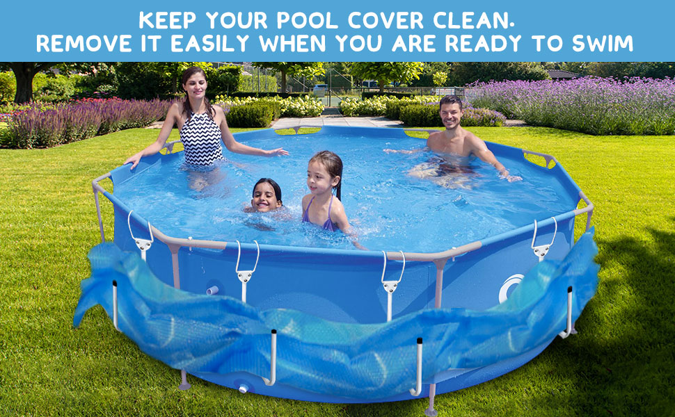 YYV 4PCS Solar Pool Cover Holder, Adjustable Solar Pool Hooks Storage Pool Cover U