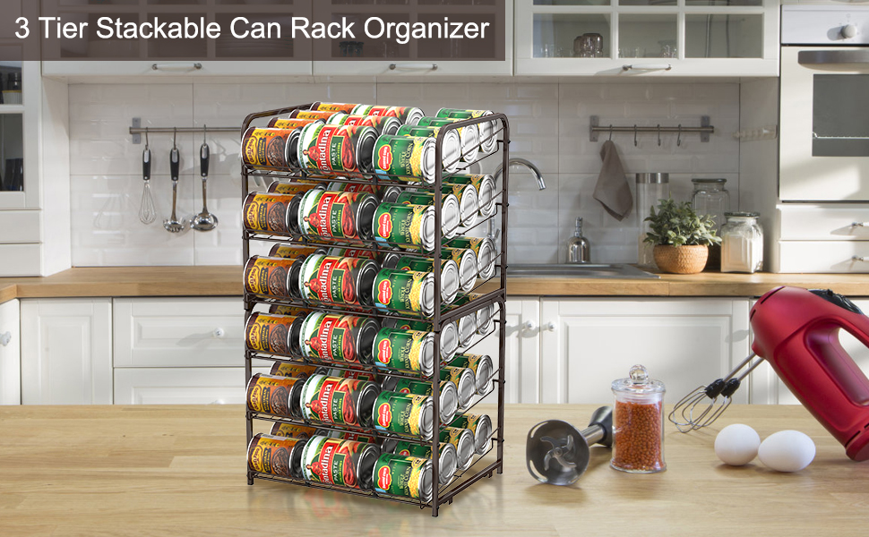 Can Rack Organizer Stackable Can Storage Dispenser Kitchen 3