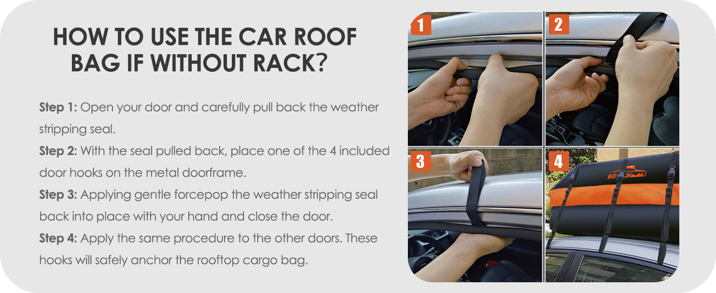 BOYUJK Car Roof Bag 20 Cubic/566 L, Waterproof Car Roof Bag no Rack Needed, Car Roof Box with