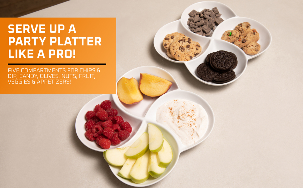 Halloween Decoration Christmas Gift Easter Gift Bandeja para servir aperitivos y cenas en blanco