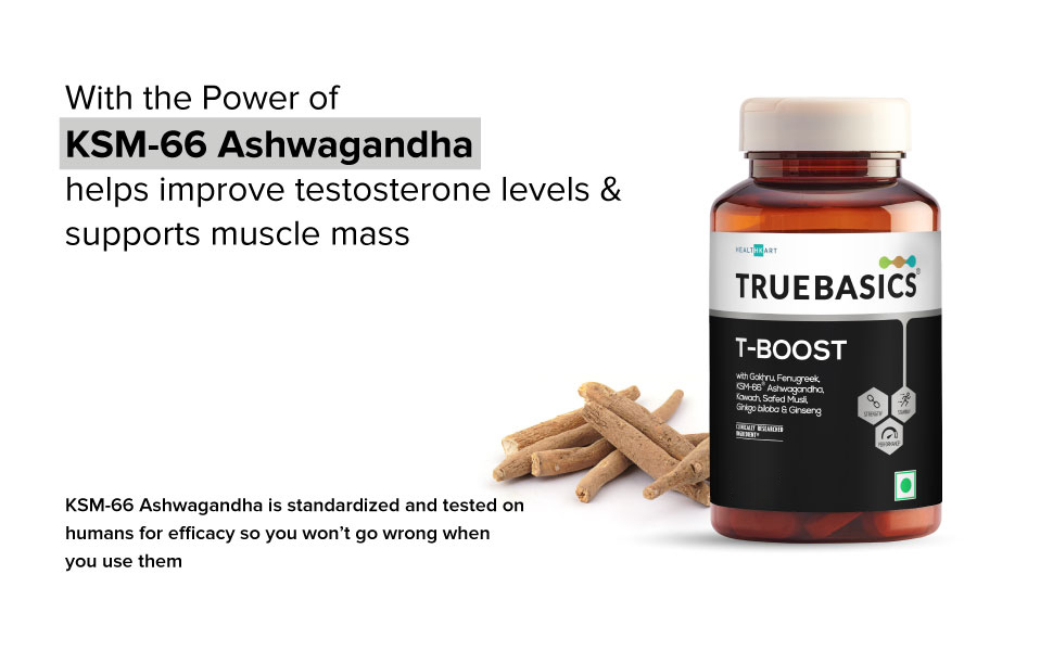 TrueBasics TBoost, Testosterone Supplement for Men (60 Tablets) With