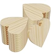 36 Pieces Unfinished Wood Coasters, 4 Inch Blank Wooden Coasters Sets, Heart Shape Coasters for C...