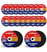 WORKPRO 20-Pack Cut-Off Wheels, 3 X 3/8-inch Metal&Stainless Steel Cutting Wheel, Thin Metal Cutt...
