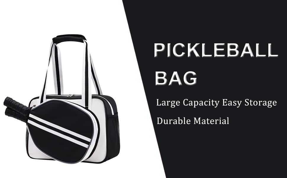 SPOENGRU PU Leather Pickleball Bag, Pickleball Paddle Bag