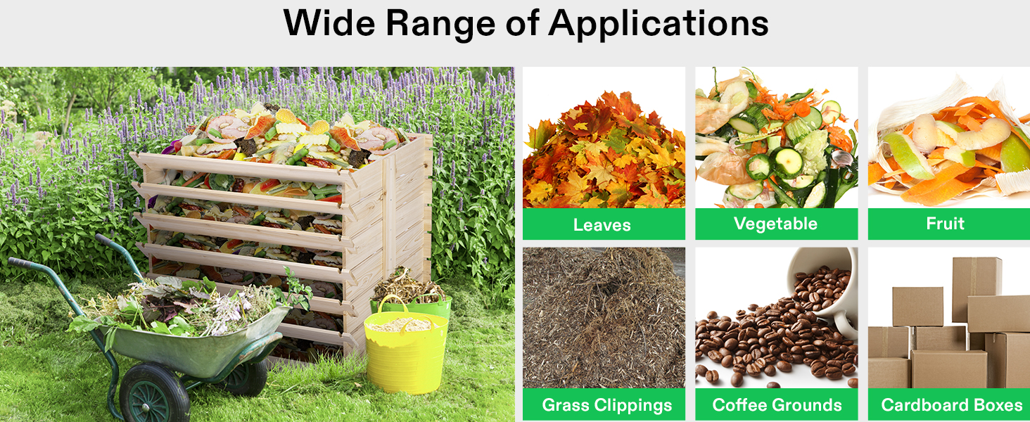 VIVOSUN Wooden Compost Bin, Removable Front Door, Easy to Setup for Backyard, Lawn